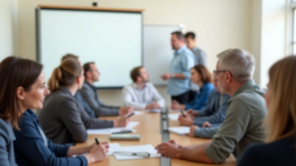 Skupina lidí různých národností se účastní školení češtiny v moderní učebně