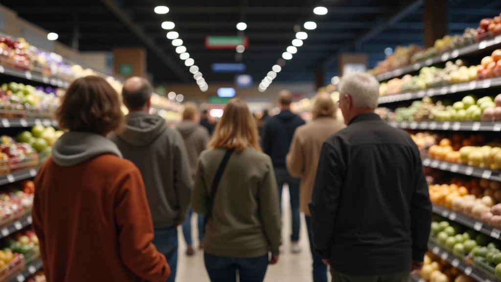 Různé věkové skupiny při nákupu v obchodě — od mladých po starší dospělé