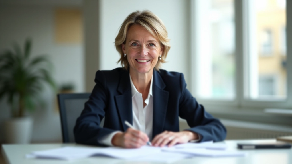 Pracující žena ve středním věku při kontrole firemních financí a účetnictví v kancelářském prostředí