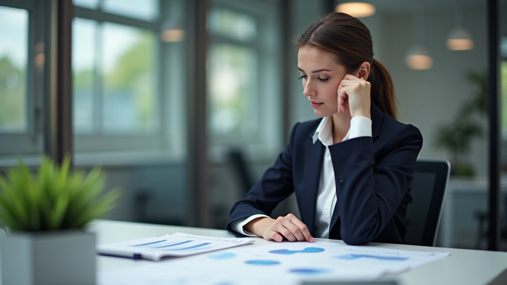 Podnikatelka v salonku studující ekonomické trendy a finanční data